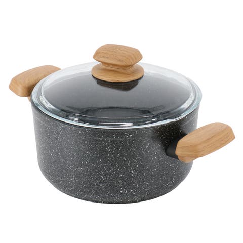 Montana 2 Piece 3 Liter Aluminum Nonstick Casserole Dish with Lid and Faux Wood Handles