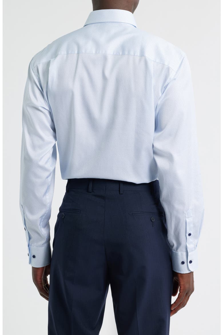 Regular Fit Micro Geometric Print Dress Shirt, Alternate, color, WHITE/BLUE