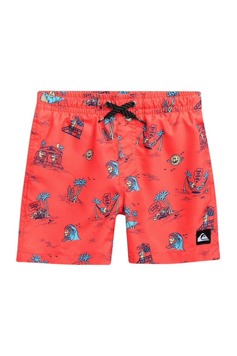 Kids' Everyday Mix Swim Trunks, Main, color, HOT CORAL
