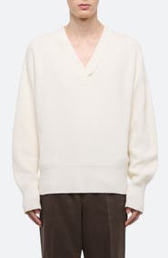 Helmut Lang Giunon V-Neck Organic Cotton Sweater