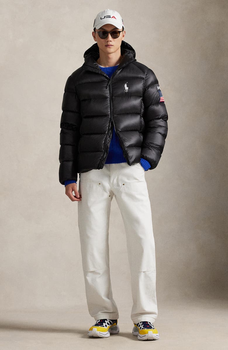 Polo Ralph Lauren The Hawthorne Flag 750 Fill Power Down Jacket, Alternate, color, Polo Black