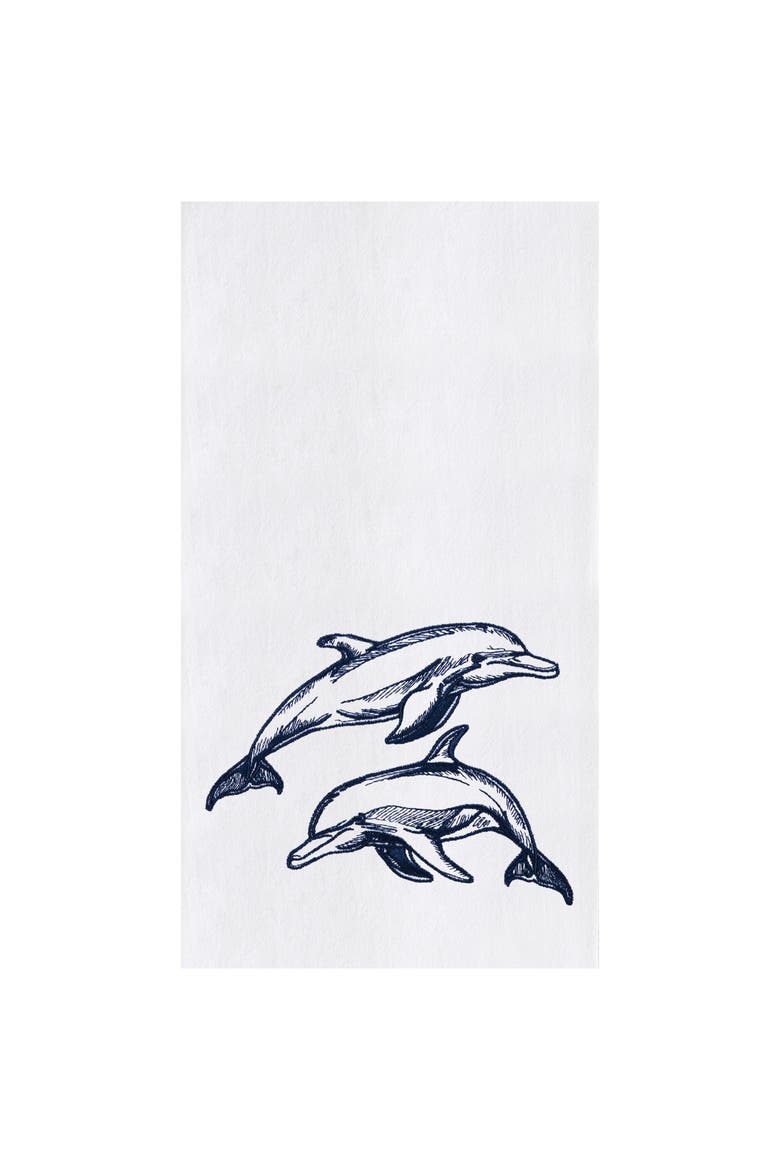 Blue Dolphins Kitchen and Bathroom Embroidered Hand Towel, Main, color, Blue