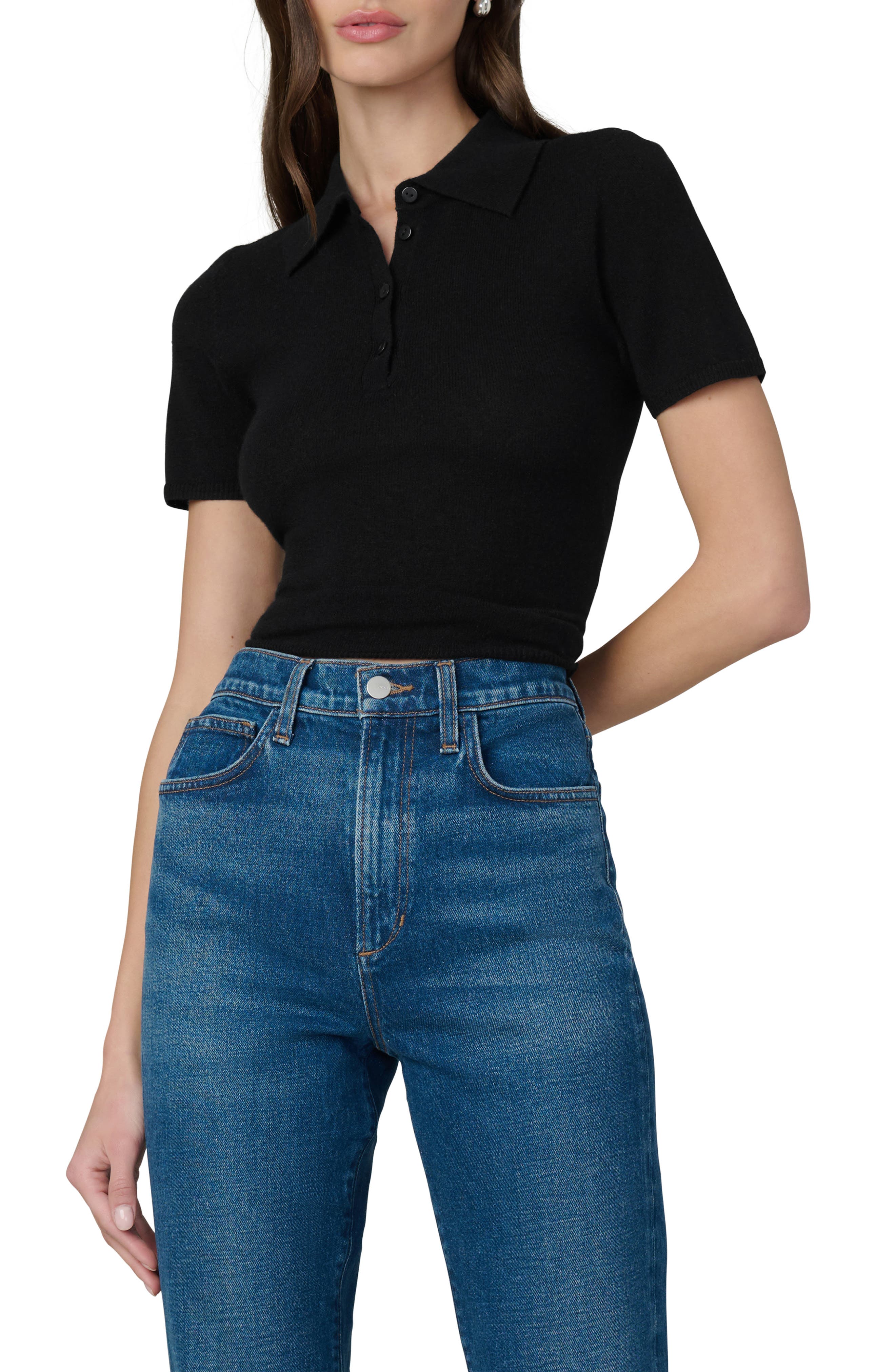 The Short Sleeve Cashmere Polo Sweater