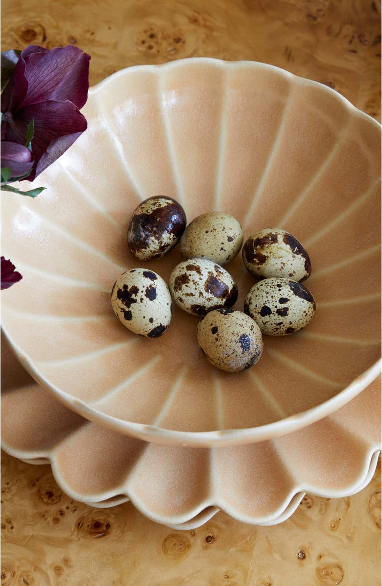 LEMIEUX ET CIE Dhalia Stoneware 4-Piece Dinner Plate Set, Alternate, color, Camel