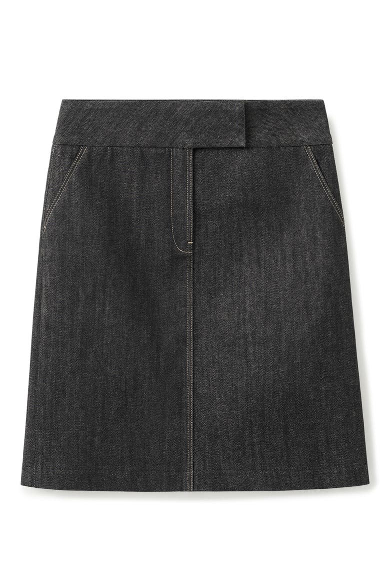 Denim Skirt, Alternate, color, BLACK