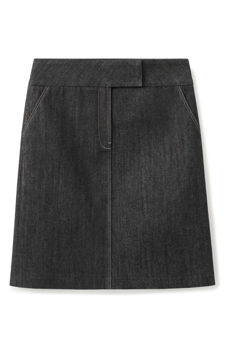 MANGO Denim Skirt, Alternate, color, Black