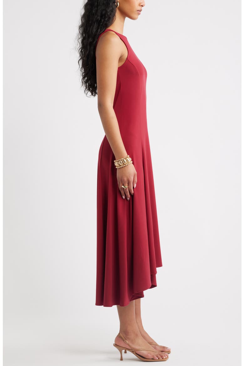 High-Low Sleeveless Midi Dress, Alternate, color, RED RUMBA