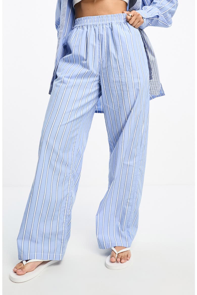 Stripe Pull-On Wide Leg Pants, Main, color, LIGHT BLUE