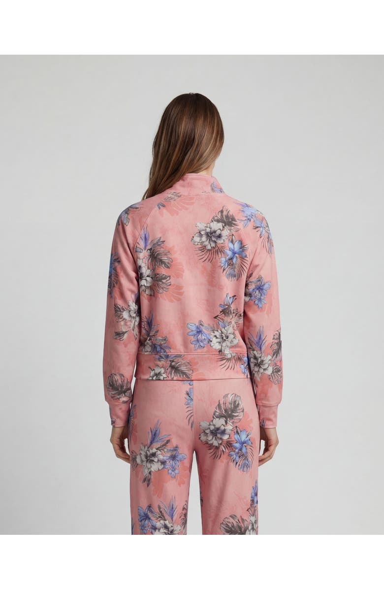 Lords of Harlech Exotic Floral Womens Cropped Zip Jacket, Alternate, color, Exotic Floral Coral