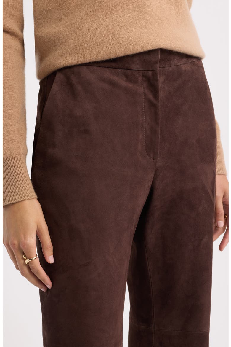 Suede Kick Flare Pants, Alternate, color, BROWN COFFEE