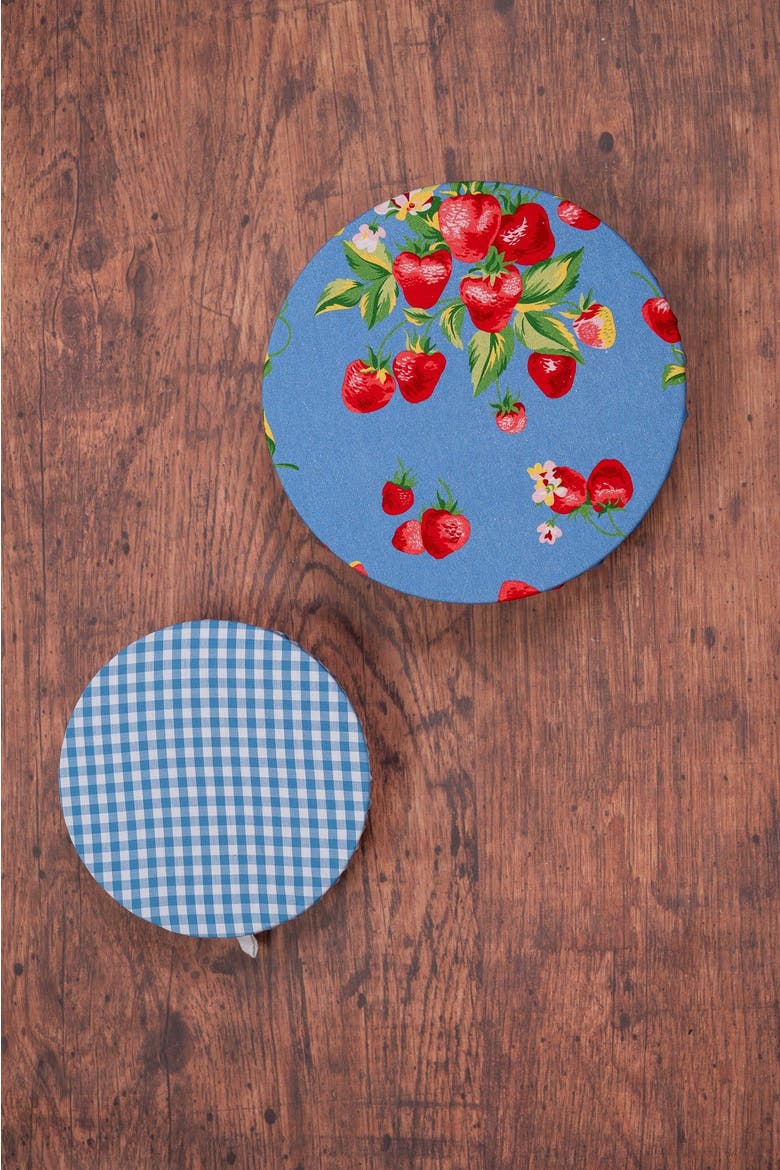 Strawberry Magic Bowl Covers, Set of 2, Alternate, color, Blue