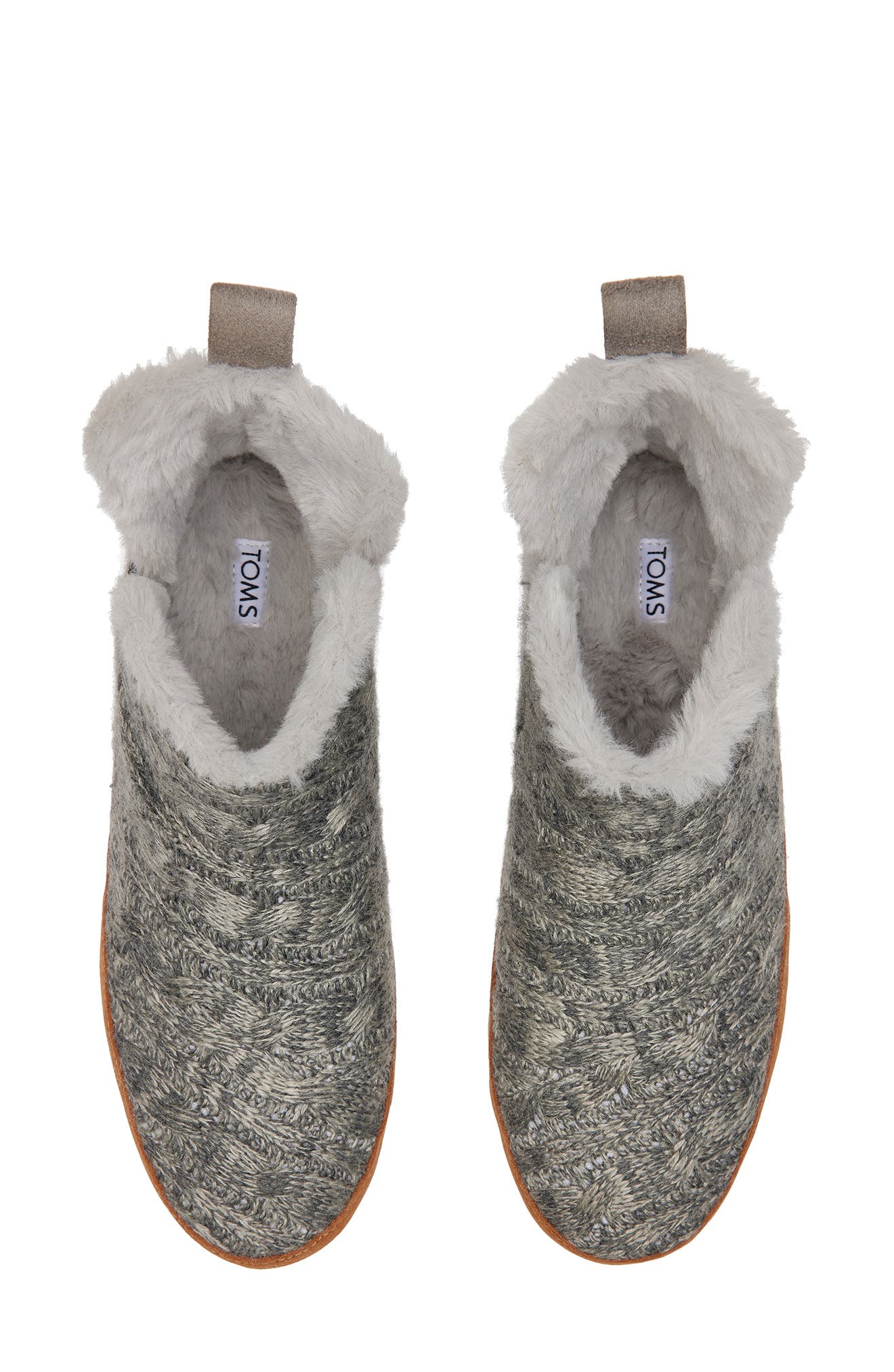 TOMS Lola Faux Shearling Knit Slipper, Alternate, color, 