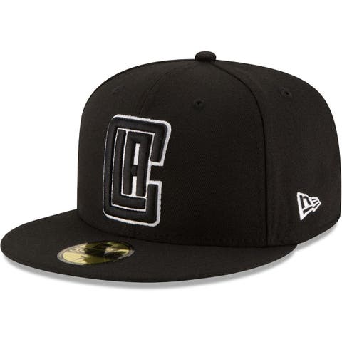 Men's New Era Black LA Clippers Black & White Logo 59FIFTY Fitted Hat