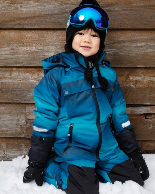 Deux Par Deux Boy Two-piece Teknik Snowsuit In Blue