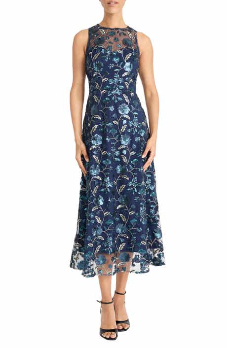 Maggy London Sequin Floral Fit & Flare Cocktail Dress