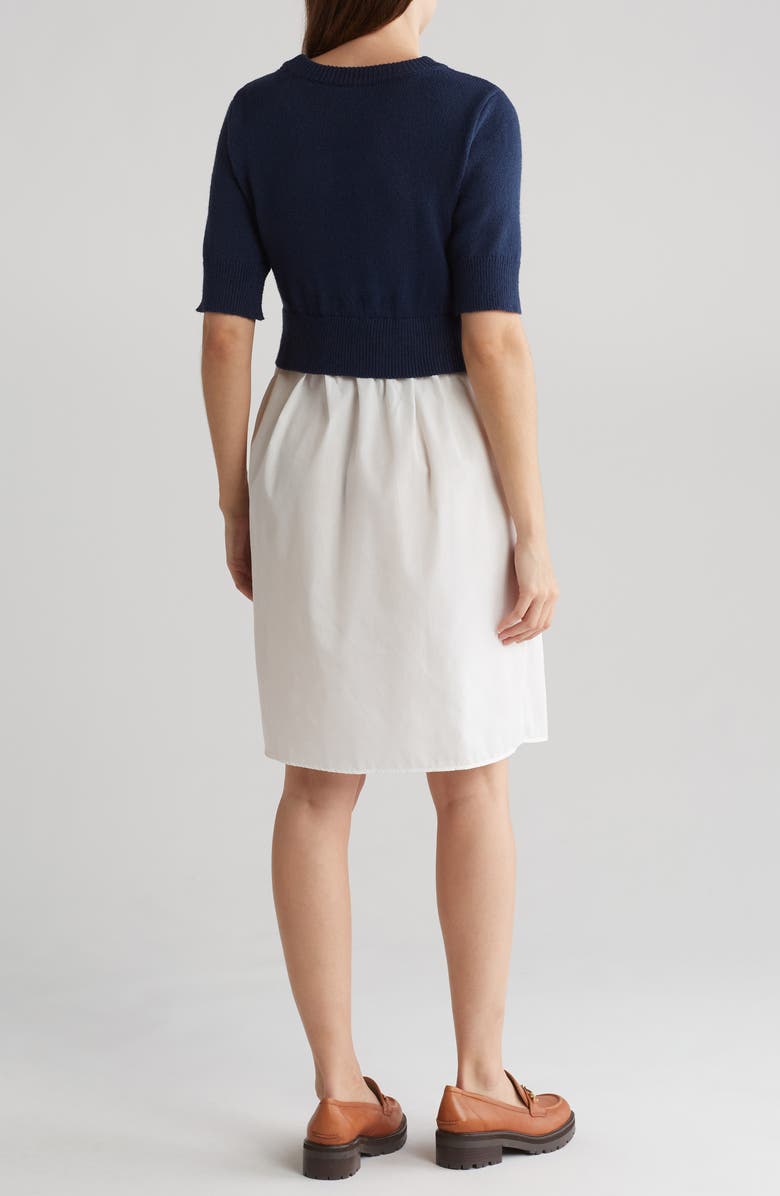 Bobeau Mixed Media Dress, Alternate, color, 