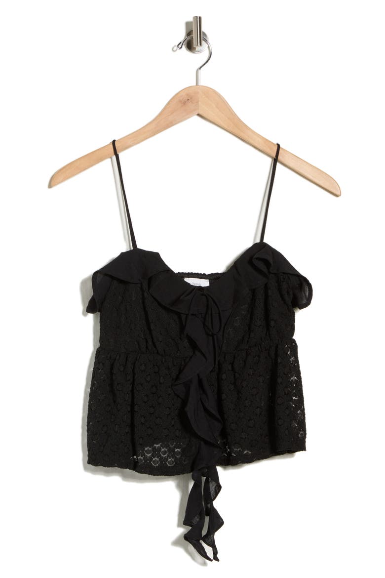 Mixed Media Babydoll Top, Alternate, color, BLACK
