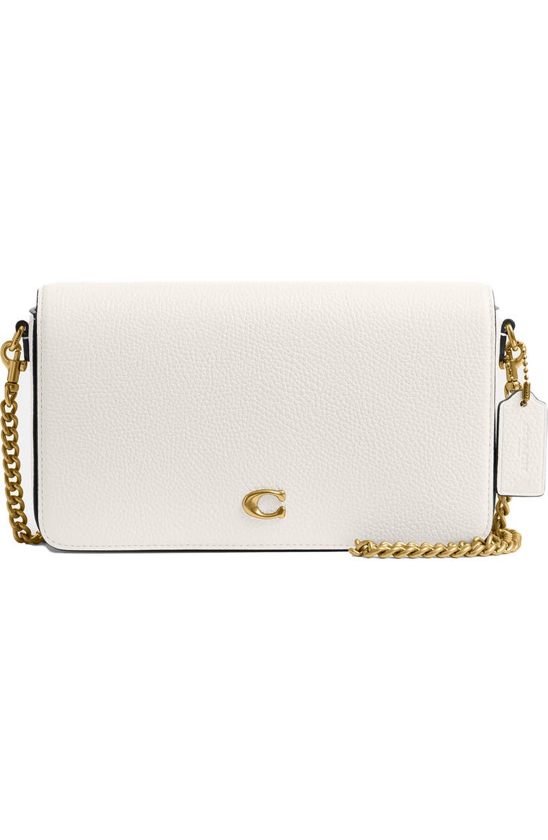 COACH Essential Polished Pebble Leather Crossbody Bag, Main, color, Chalk
