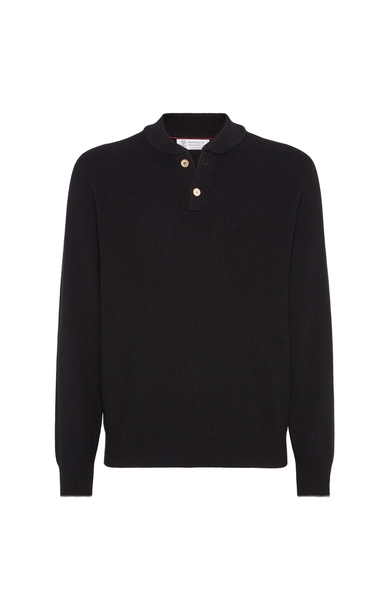 Brunello Cucinelli English Rib knit sweater, Main, color, Black