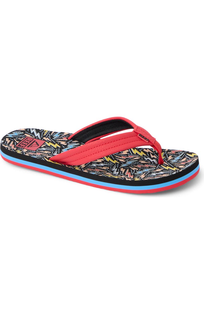 Reef Kids' Ahi Flip Flop, Main, color, Multi Bolts