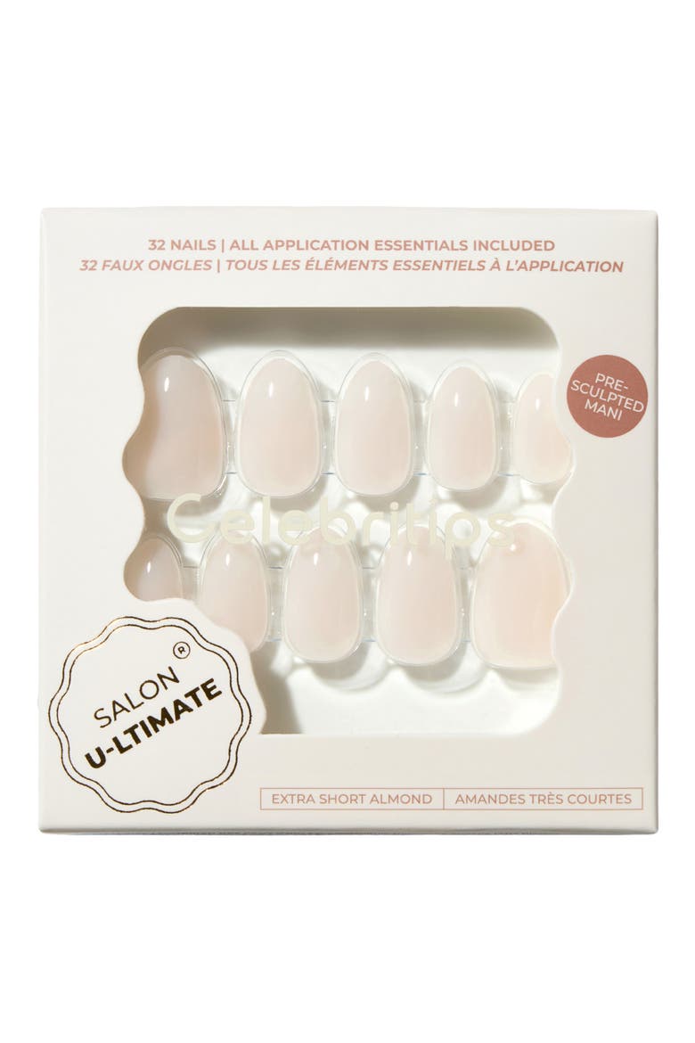 Salon U-ltimate Extra Short Almond Press-On Nails, Main, color, COCONUT MILK