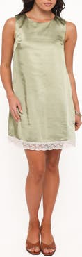 Petal & Pup Gretel Lace Trim Satin Minidress