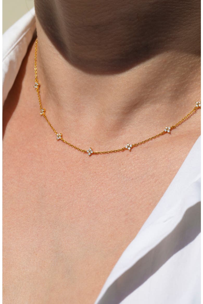 Shimmer Blossom Necklace, Alternate, color, GOLD