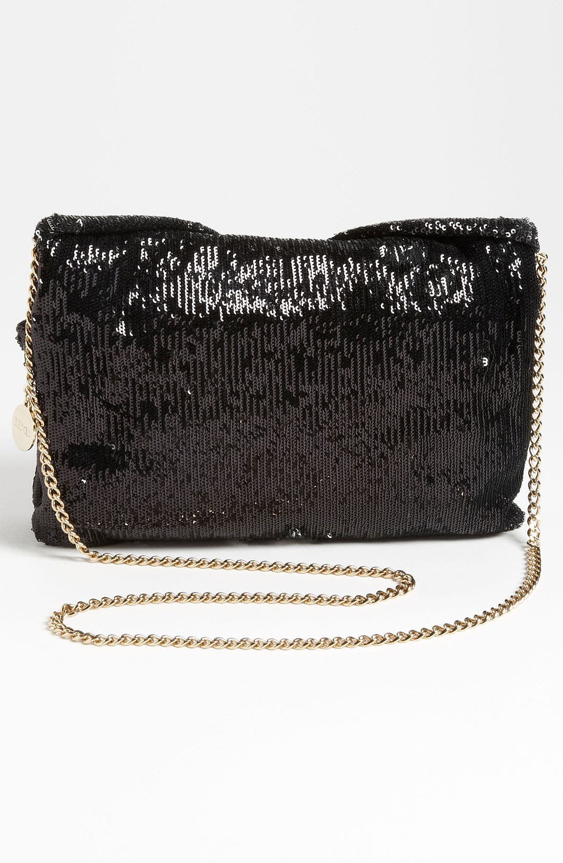 Sequin Bow Clutch, Alternate, color, BLACK