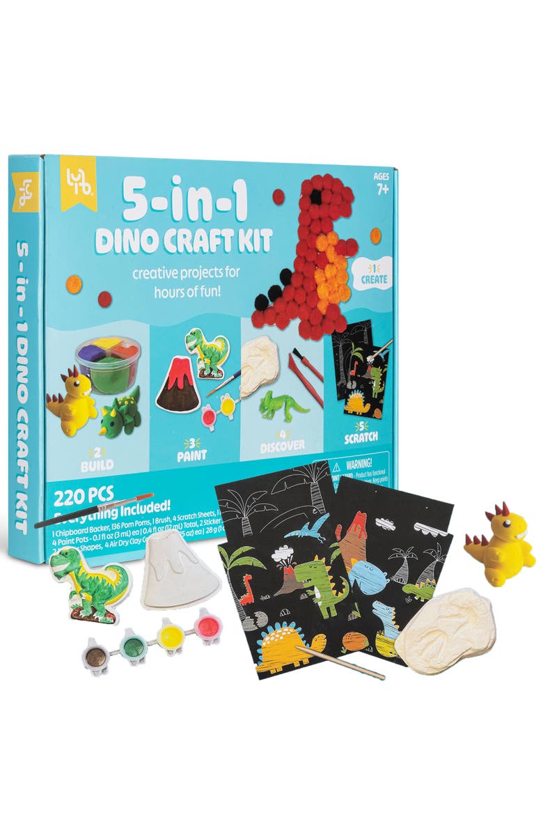 Little Yellow Bicycle 5In1 Dino Craft Kit 7+, Alternate, color, Multicolored