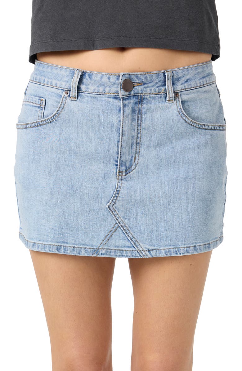 O'Neill Madalena Frayed Hem Denim Miniskirt, Alternate, color, 