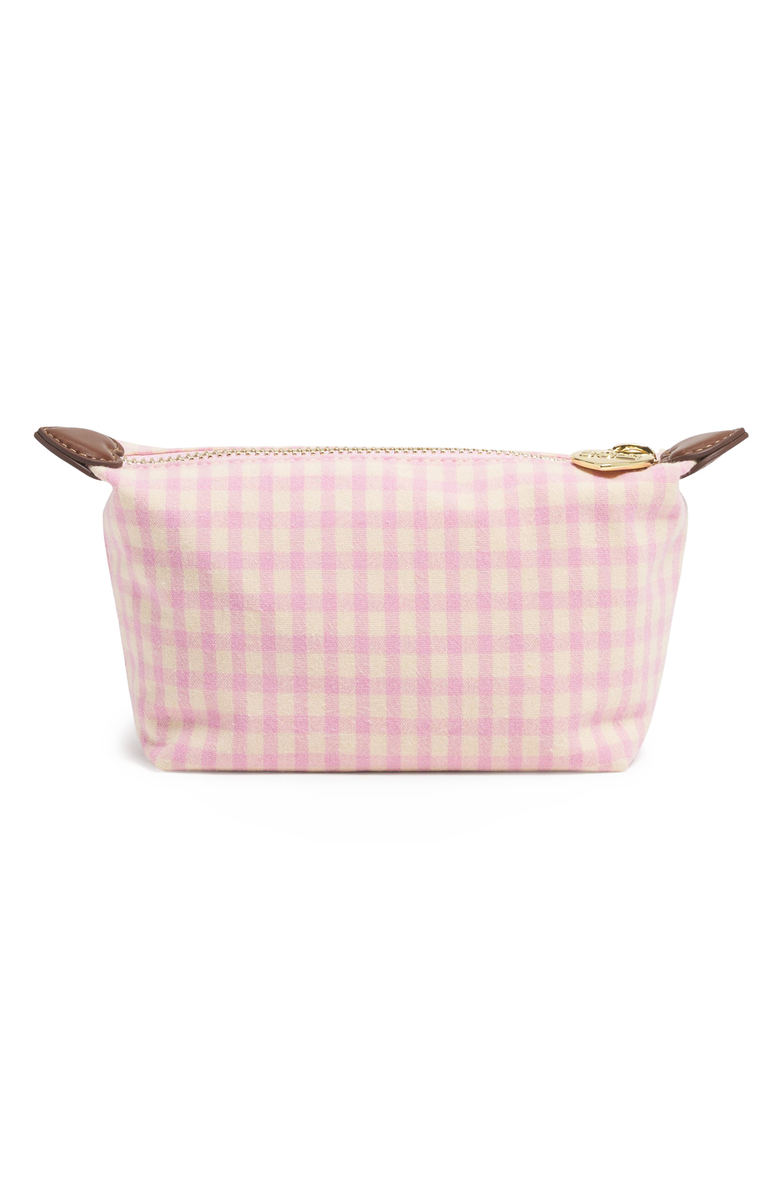 Stoney Clover Lane x Liberty Gingham Print Cotton Canvas Pouchette, Alternate, color, Rose Gingham