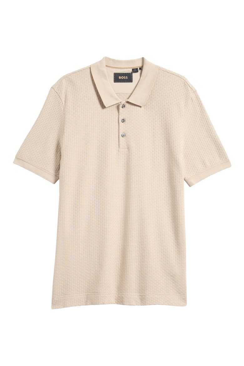 Perry Geo Textured Cotton Polo, Alternate, color, BEIGE/ KHAKI