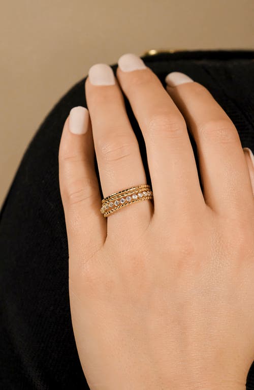 Sterling Forever Cassidy Cubic Zirconia Stack Ring In Gold