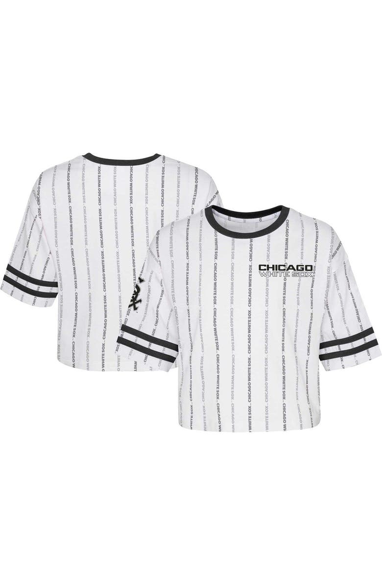 Outerstuff Girls Youth White Chicago White Sox Ball Striped T-Shirt, Main, color, White