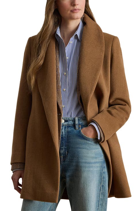 Wool Blend Wrap Coat