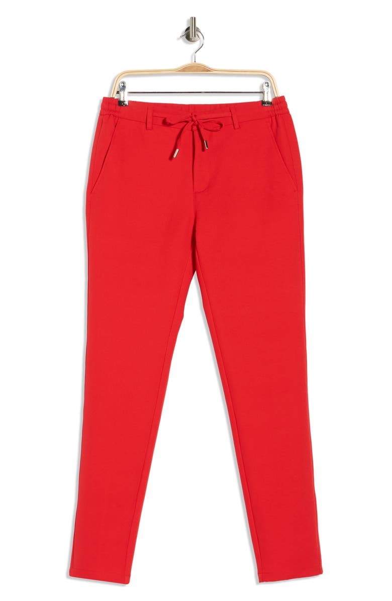 T.R. PREMIUM Slim Fit Solid Linen Blend Trousers, Alternate, color, Red