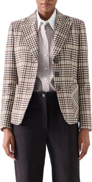 Akris punto Check Wool Blend Tweed Tailored Jacket