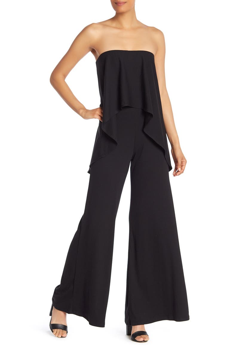 Strapless Popover Jumpsuit, Main, color, BLACK
