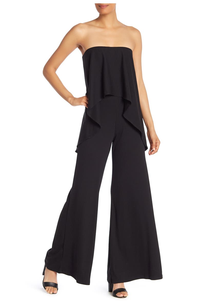 GO COUTURE Strapless Popover Jumpsuit, Main, color, Black