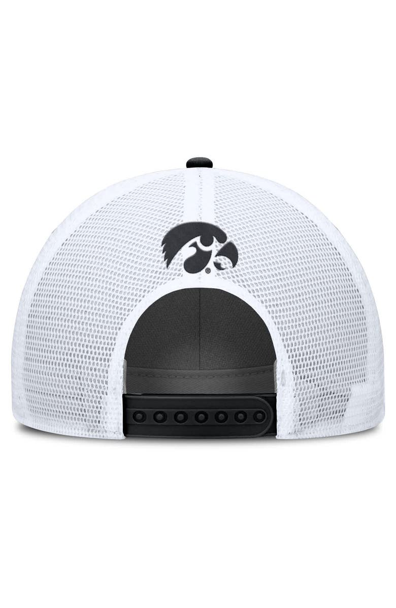 Nike Men's Nike Black/White Iowa Hawkeyes 2025 On-Field Rise Patch Trucker Adjustable Hat, Alternate, color, Black