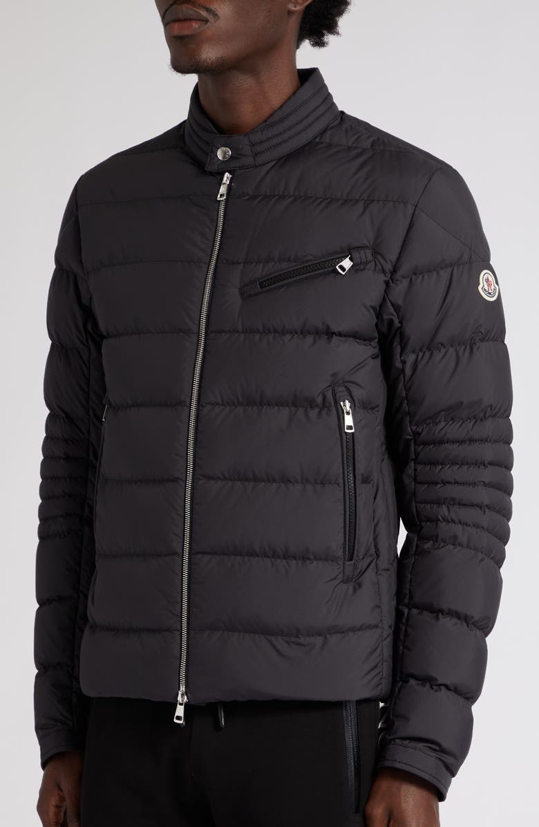 Moncler Authie Matte Biker Puffer Jacket, Alternate, color, 