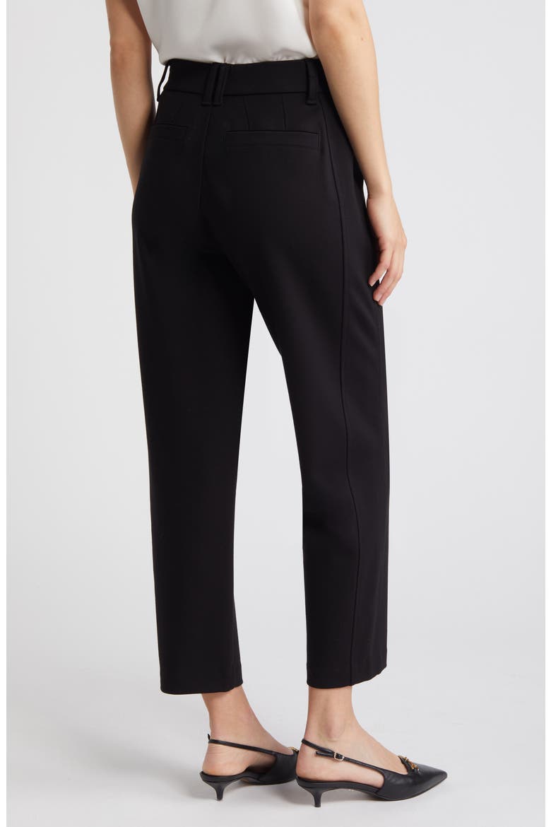 'Ab'Solution Skyrise Pleated Ankle Straight Leg Pants, Alternate, color, BLACK