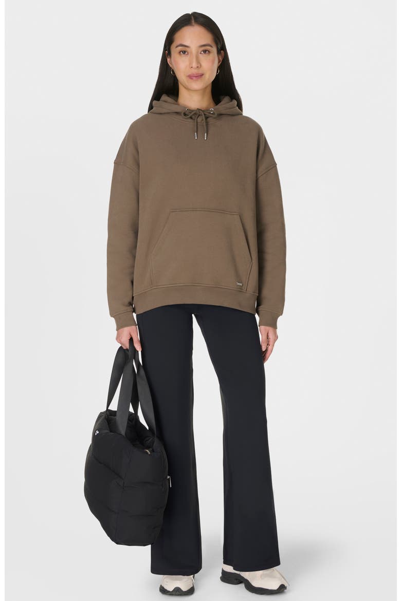 Premium Brushed Cotton Fleece Hoodie, Alternate, color, DARK TIMBER BROWN