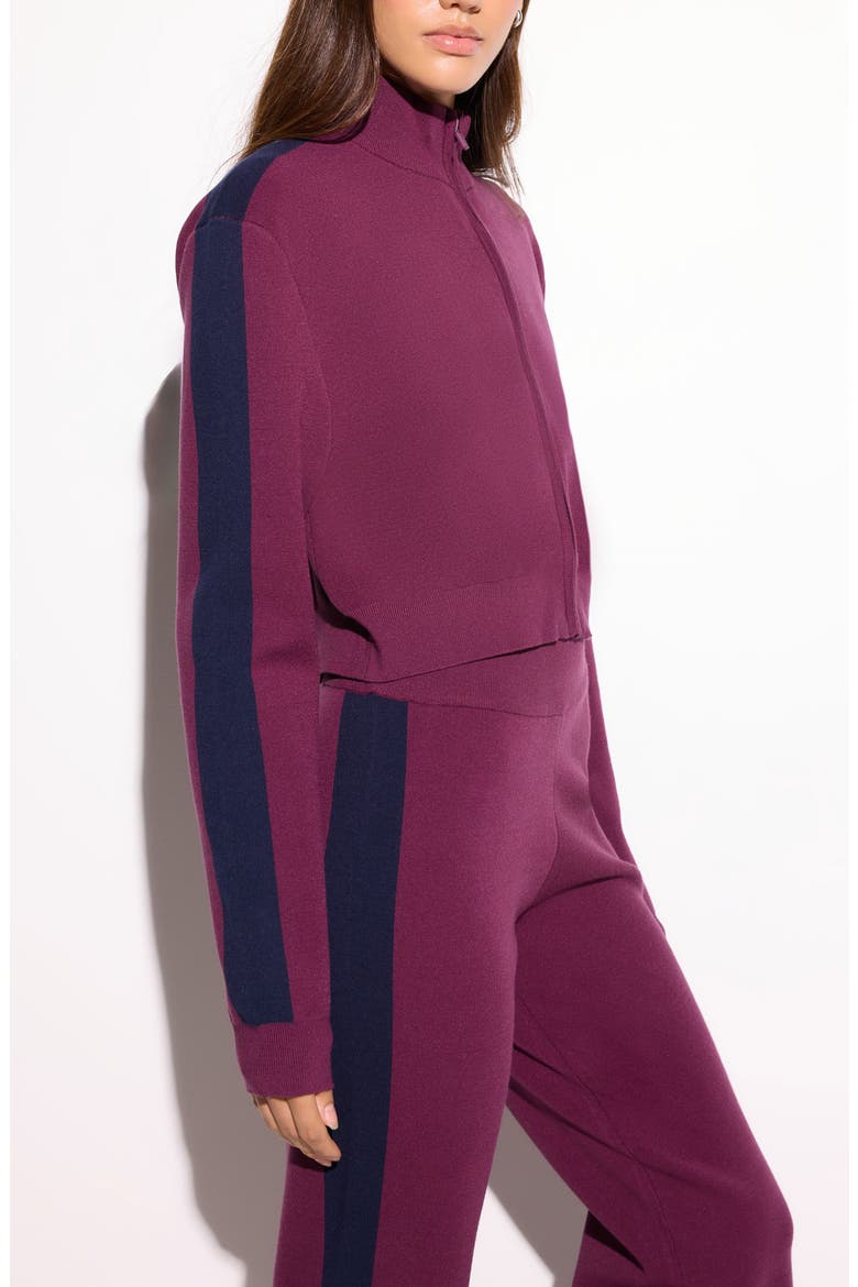 Blake Jacquard Knit Wide Leg Pants, Alternate, color, DARK DAHLIA