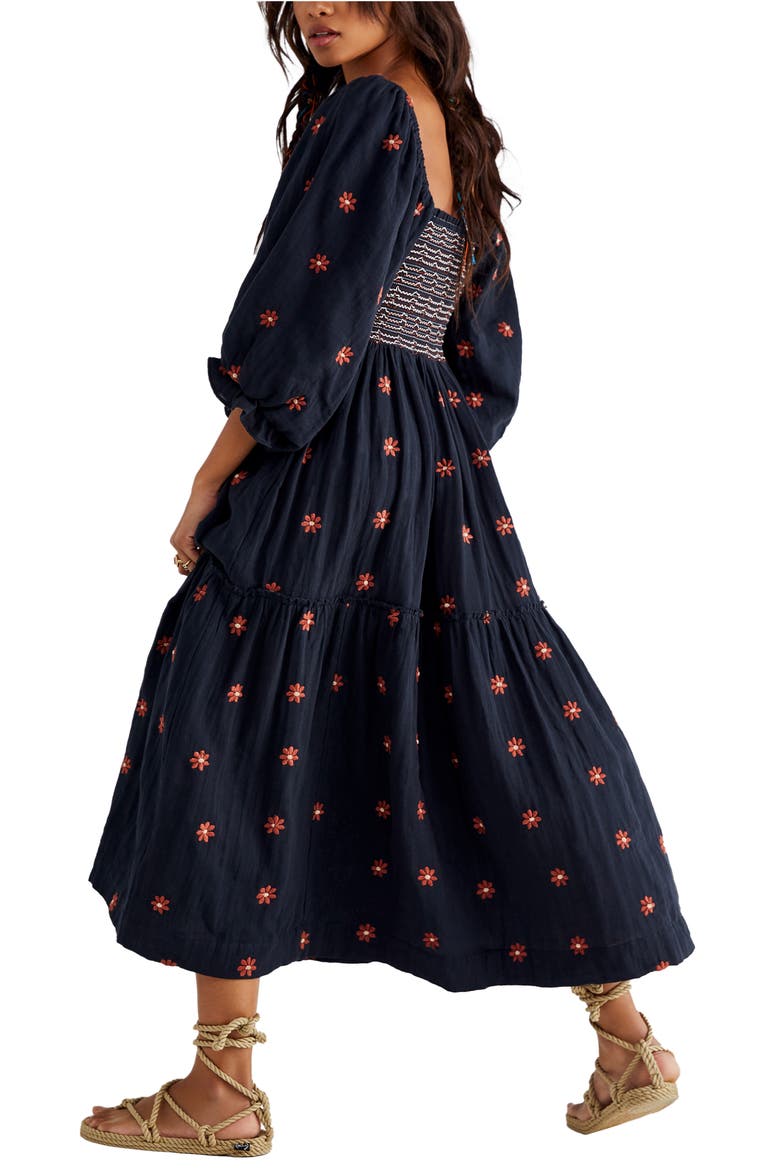 Dahlia Embroidered Long Sleeve Maxi Dress, Alternate, color, BLACK COMBO