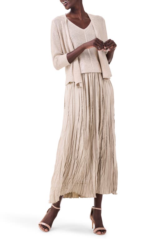 Nic + Zoe Nic+zoe Crinkle Crush Plissé Midi Skirt In Brown Rice