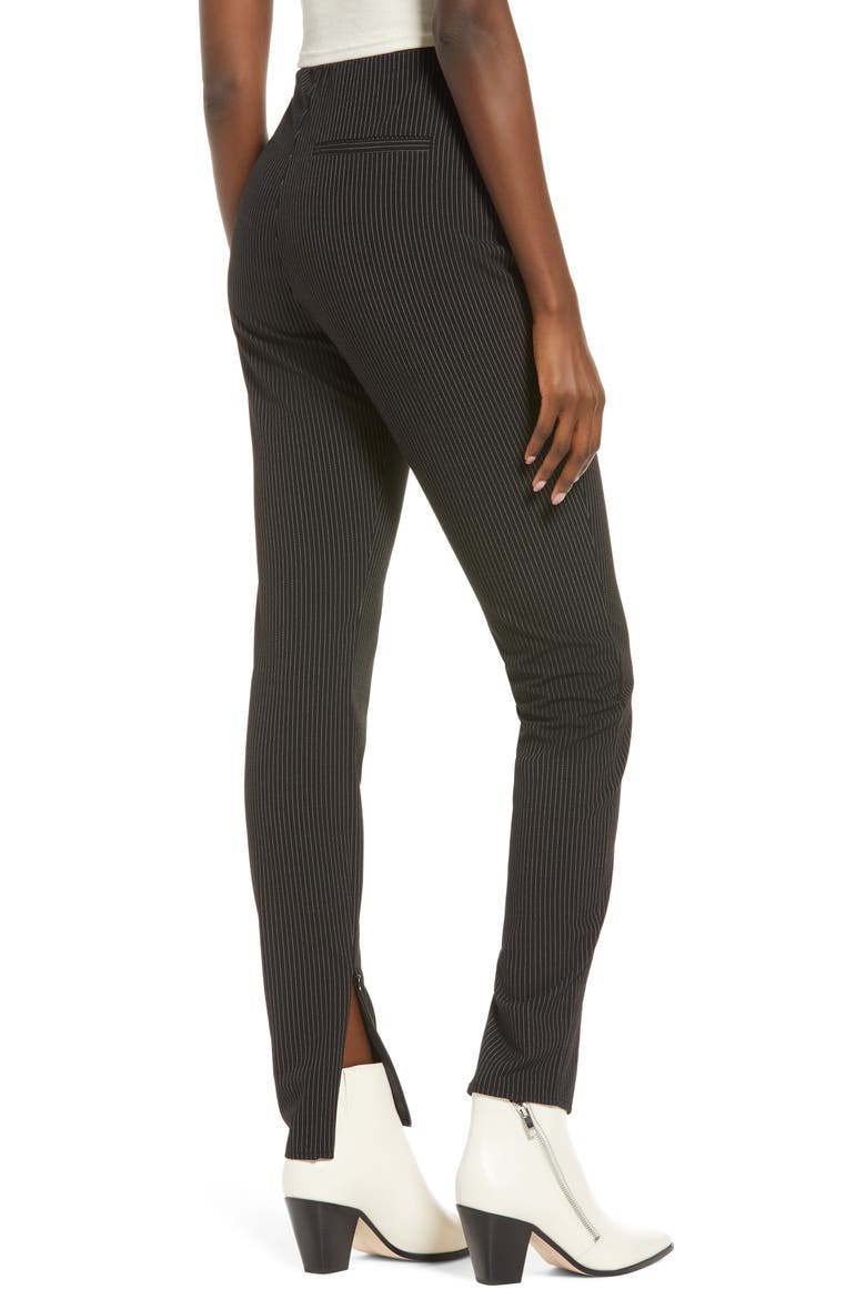 Pinstripe Skinny Pants, Alternate, color, BLACK PINSTRIPE