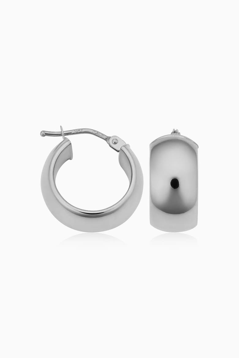 14K Gold High Society Hoops Earrings, Main, color, White Gold