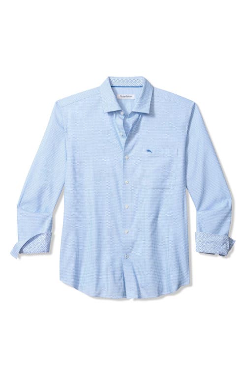 Tommy Bahama Sarasota Stretch Ventura Coast Solid White Islandzone® Button-up Shirt In Blue