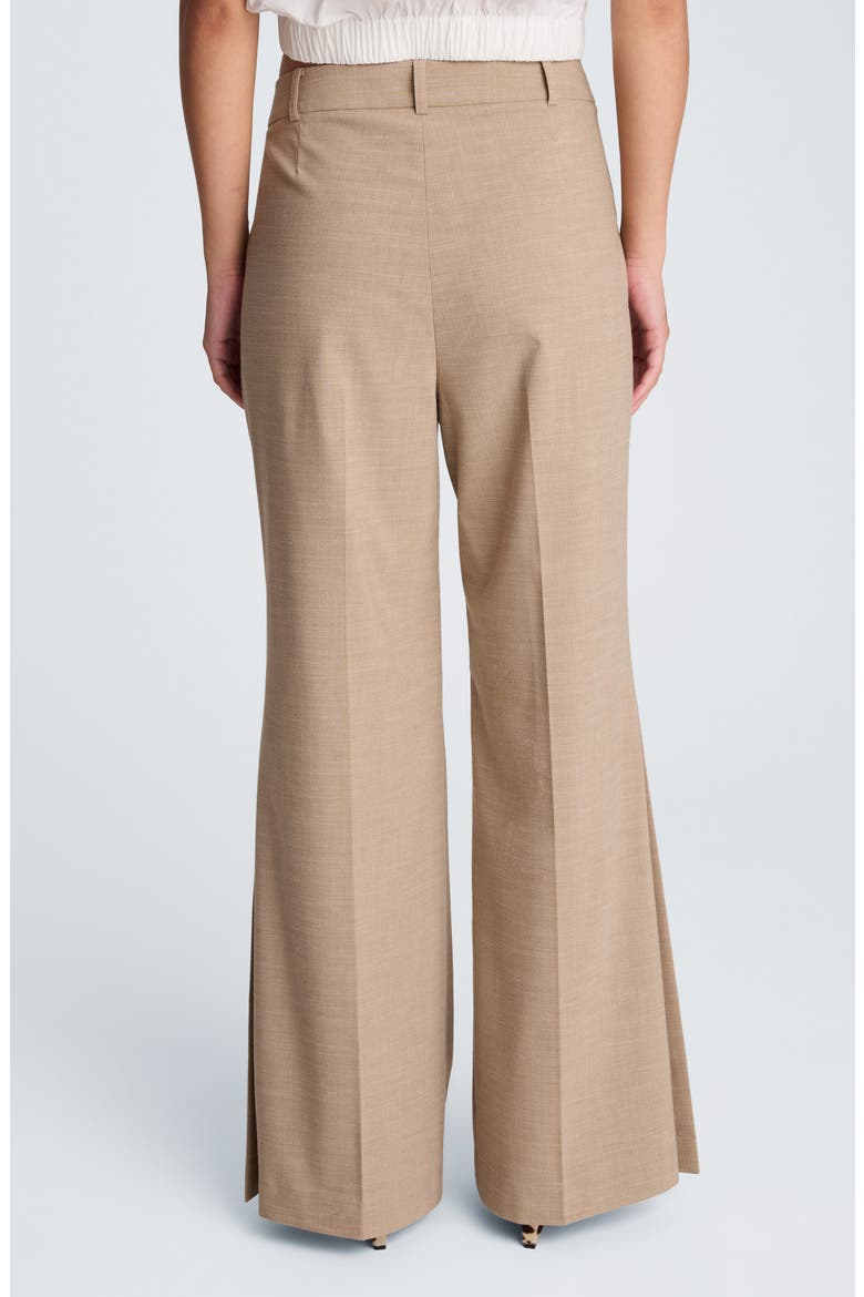 Side Slit Flare Pants, Alternate, color, MESA TAUPE/ WHITE